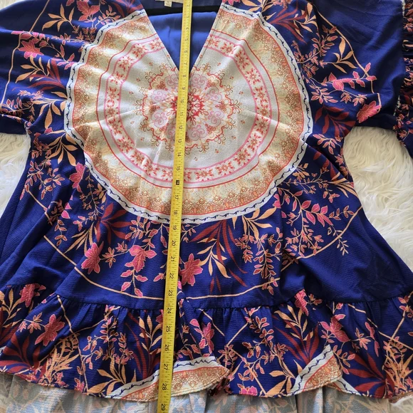 Anthropologie Blue and Pink Floral Tunic - Picture 13 of 13